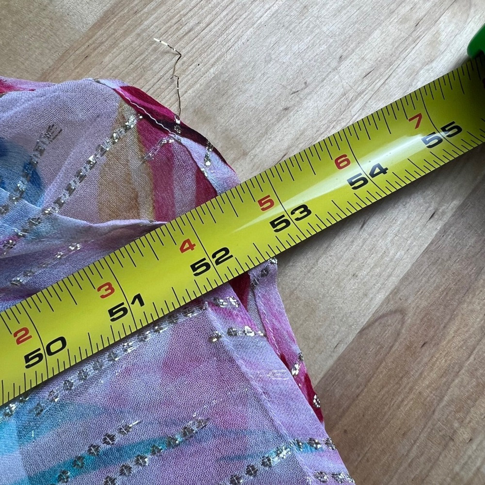 CIEBON Maxi Dress XS Colorful Abstract Metallic V-Neck Racerback Tropical NWT - Picture 9 of 9